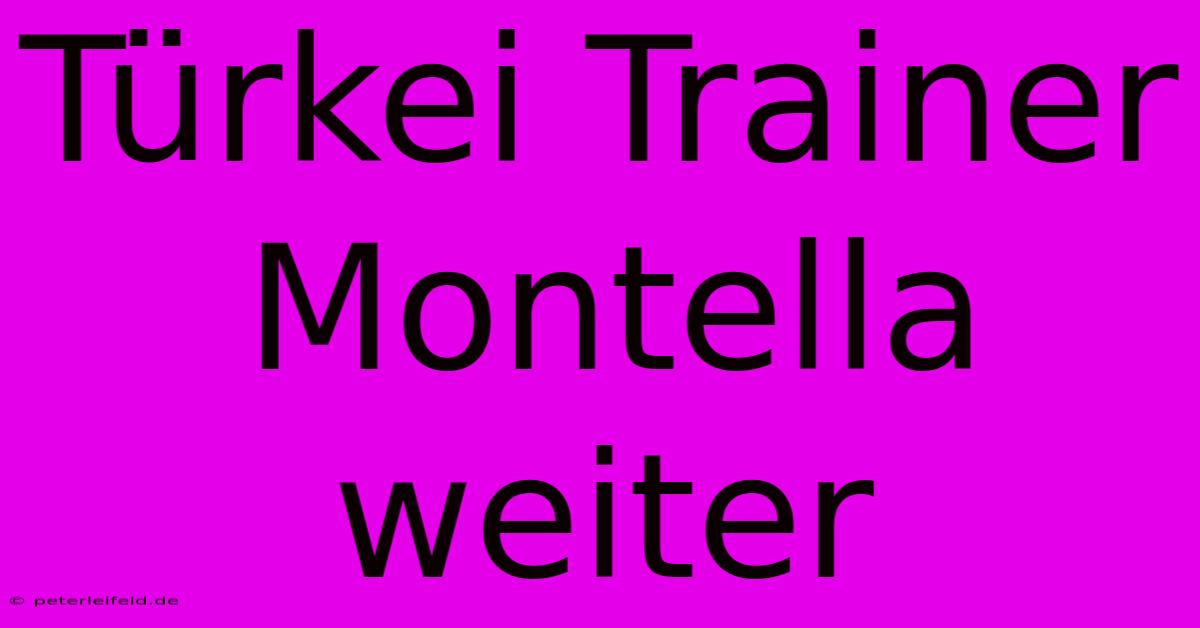 Türkei Trainer Montella Weiter