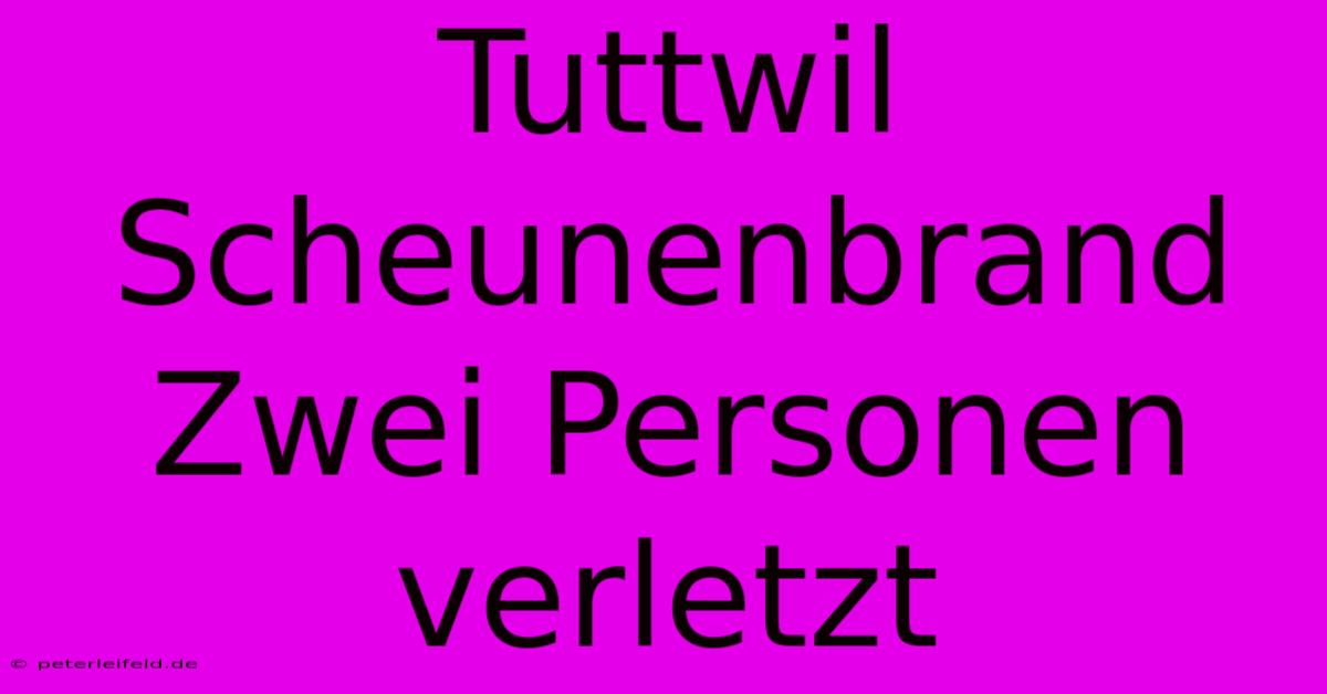 Tuttwil Scheunenbrand Zwei Personen Verletzt