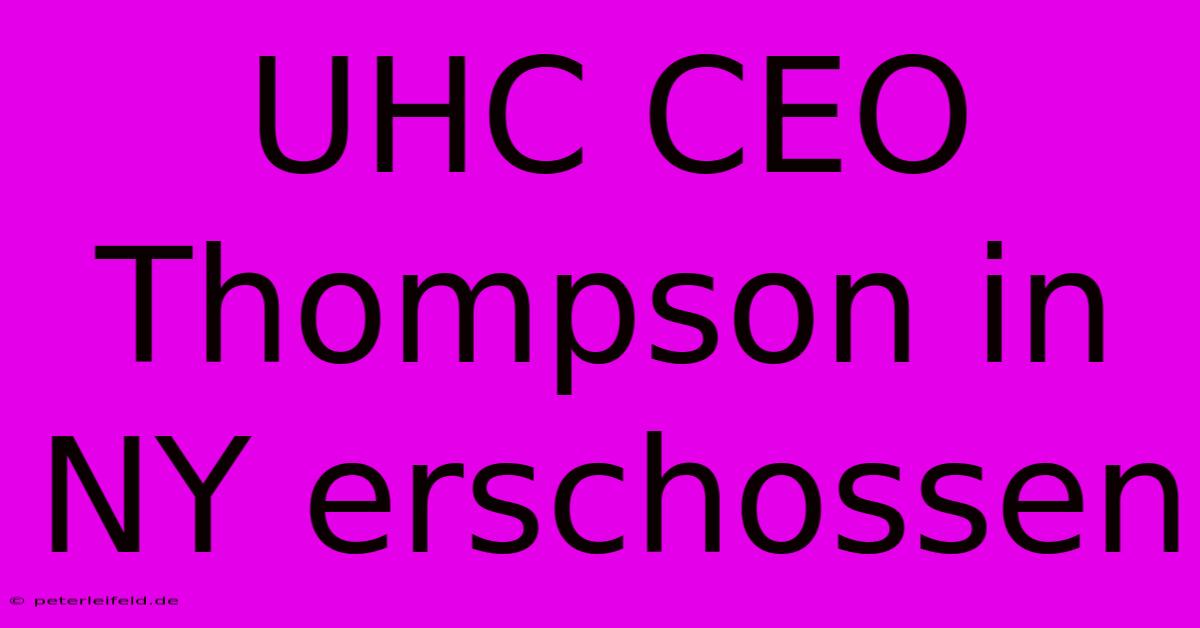 UHC CEO Thompson In NY Erschossen