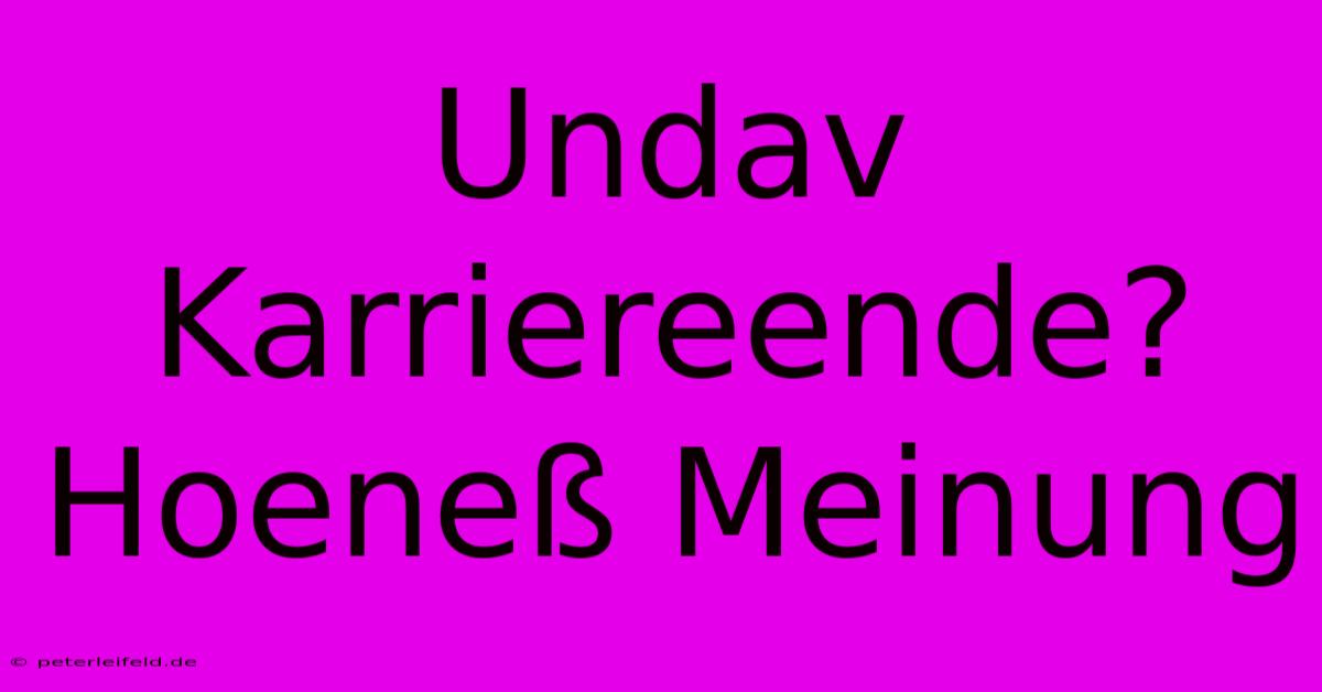 Undav Karriereende? Hoeneß Meinung