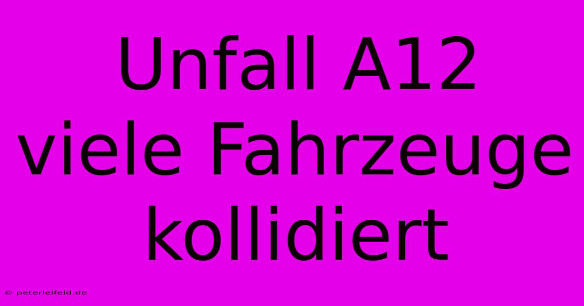 Unfall A12  Viele Fahrzeuge Kollidiert