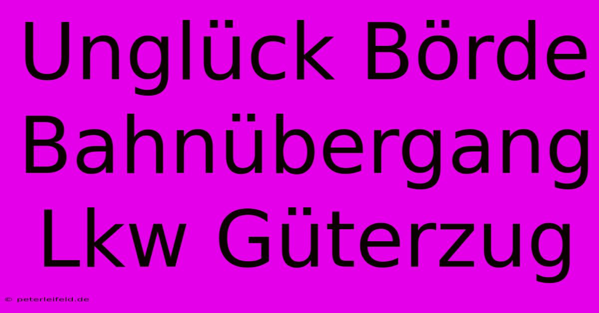 Unglück Börde Bahnübergang Lkw Güterzug