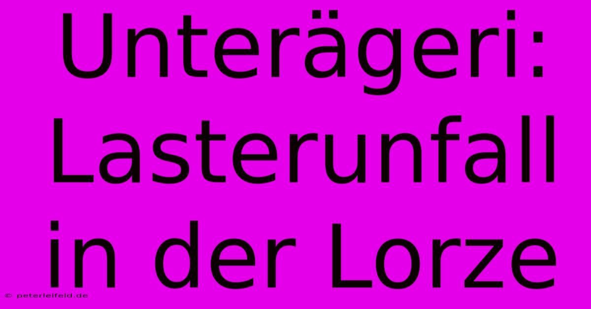 Unterägeri: Lasterunfall In Der Lorze