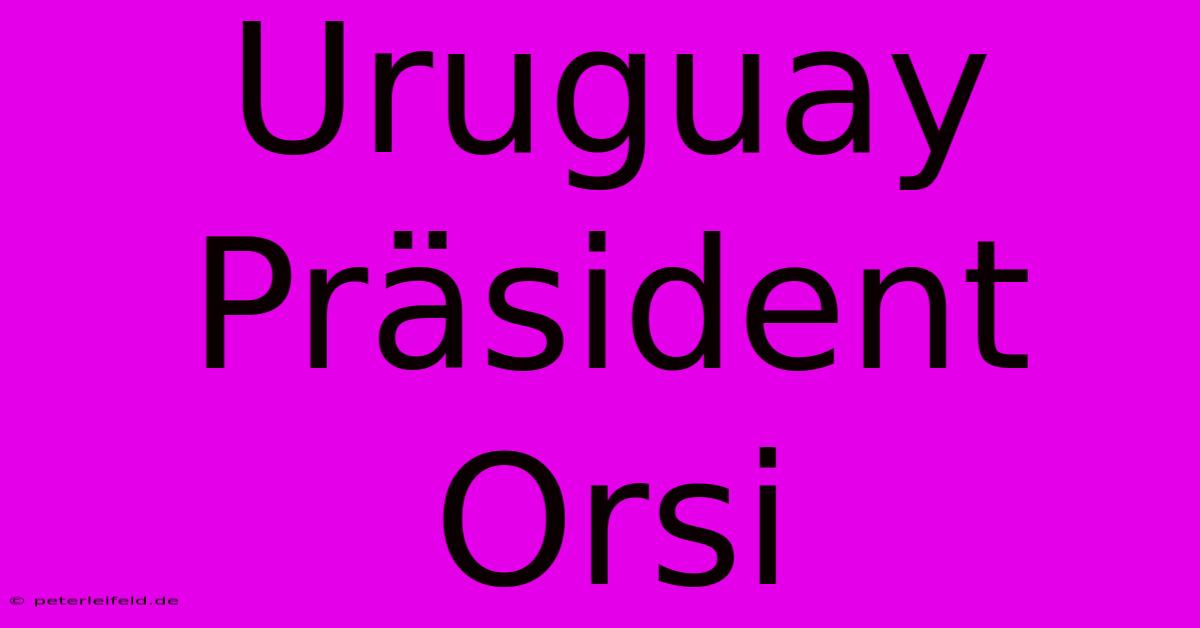 Uruguay Präsident Orsi