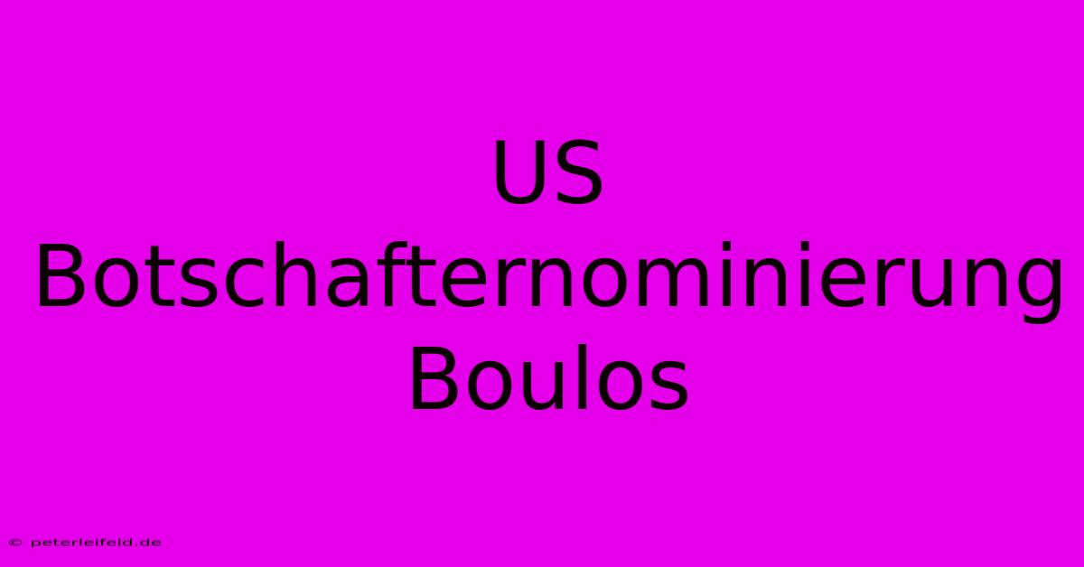 US Botschafternominierung Boulos