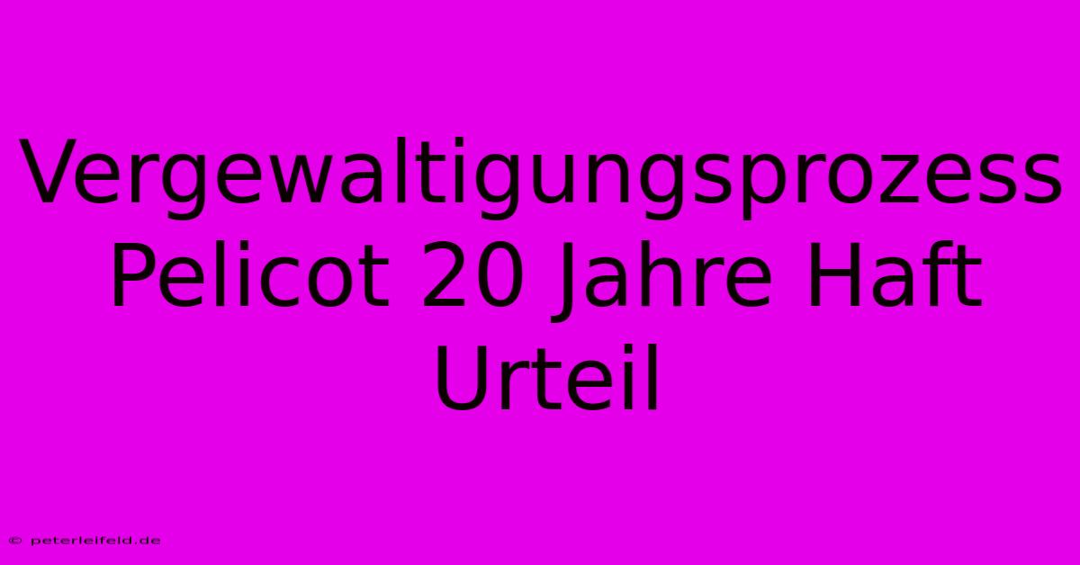 Vergewaltigungsprozess Pelicot 20 Jahre Haft Urteil