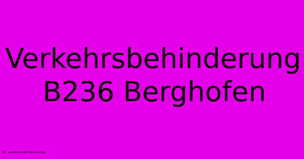 Verkehrsbehinderung B236 Berghofen