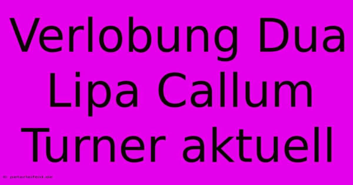 Verlobung Dua Lipa Callum Turner Aktuell