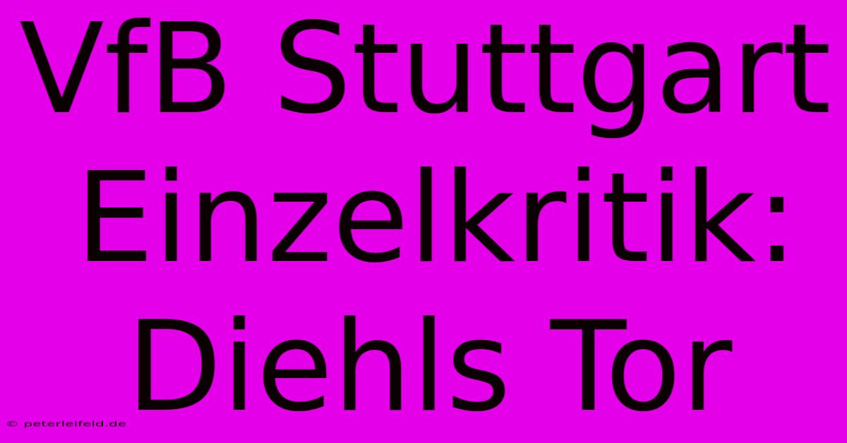 VfB Stuttgart Einzelkritik: Diehls Tor