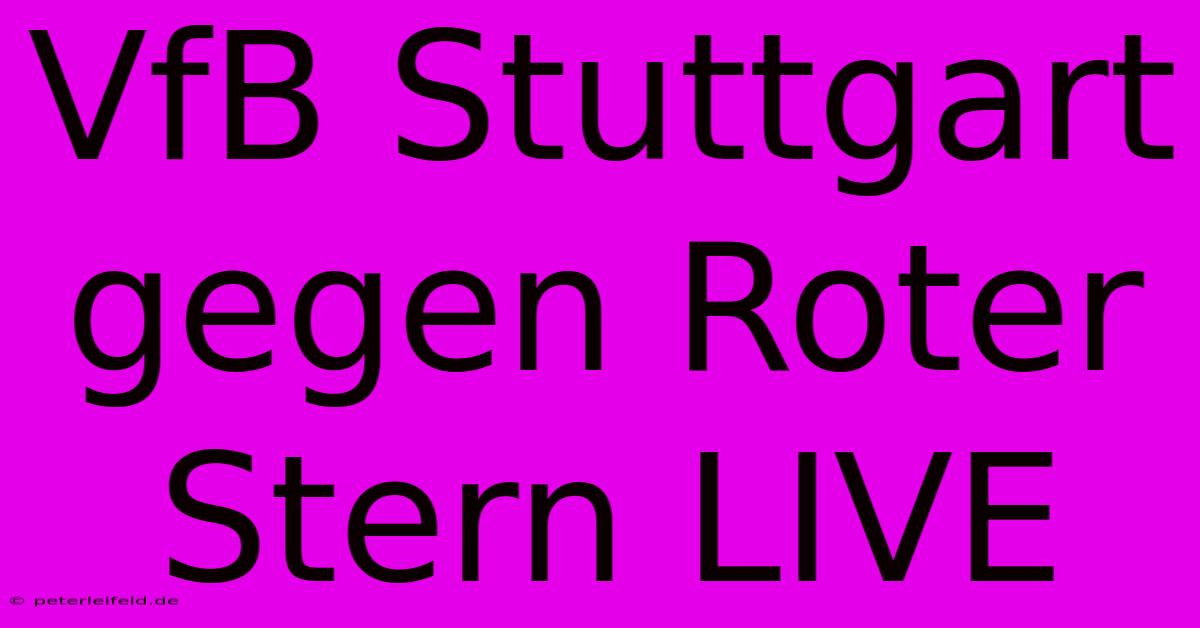 VfB Stuttgart Gegen Roter Stern LIVE