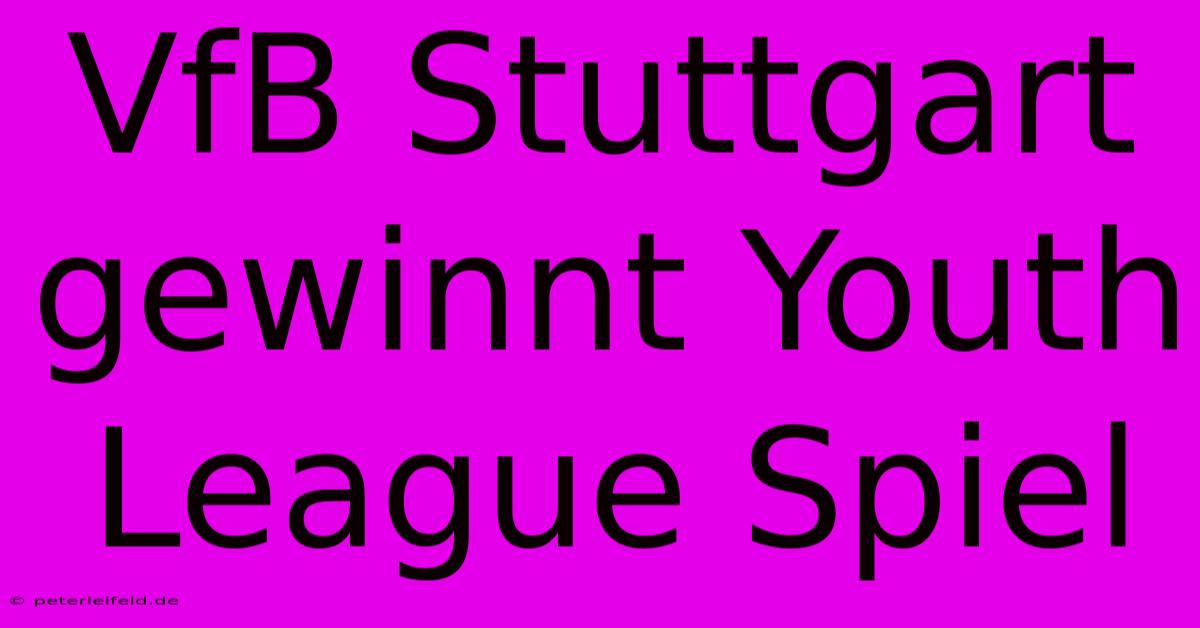 VfB Stuttgart Gewinnt Youth League Spiel