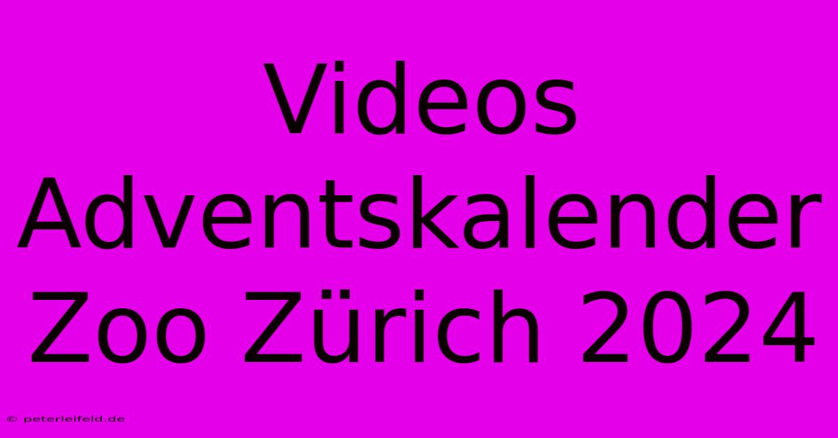 Videos Adventskalender Zoo Zürich 2024