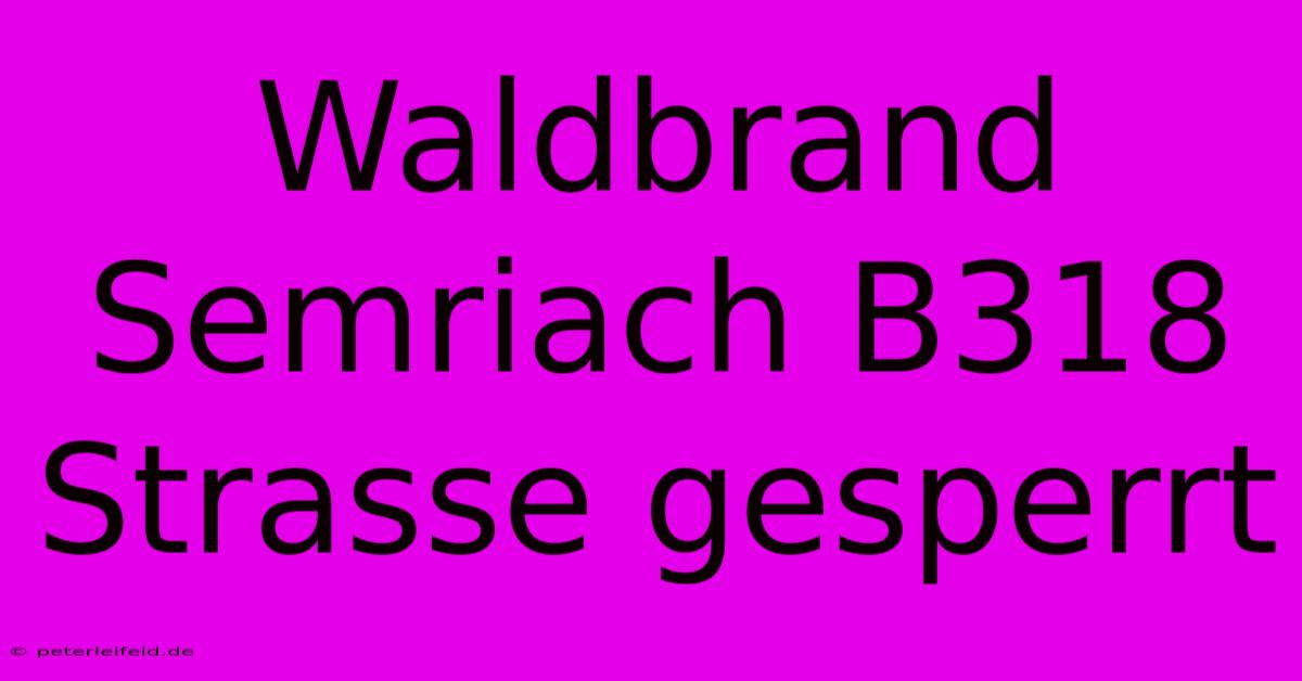 Waldbrand Semriach B318 Strasse Gesperrt