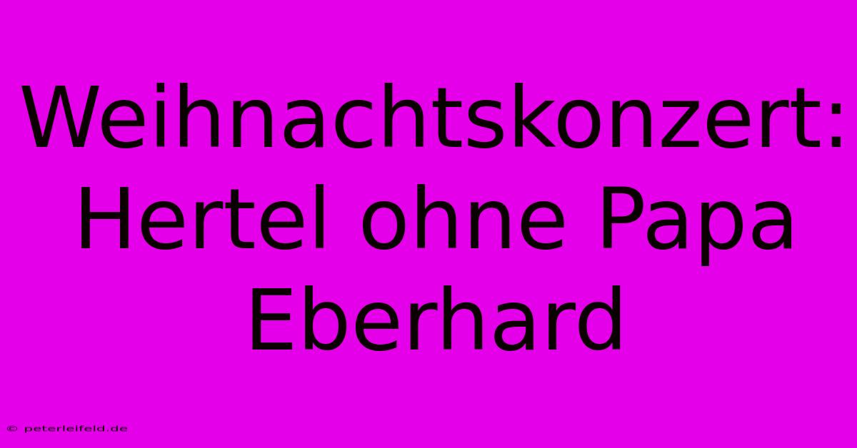 Weihnachtskonzert: Hertel Ohne Papa Eberhard