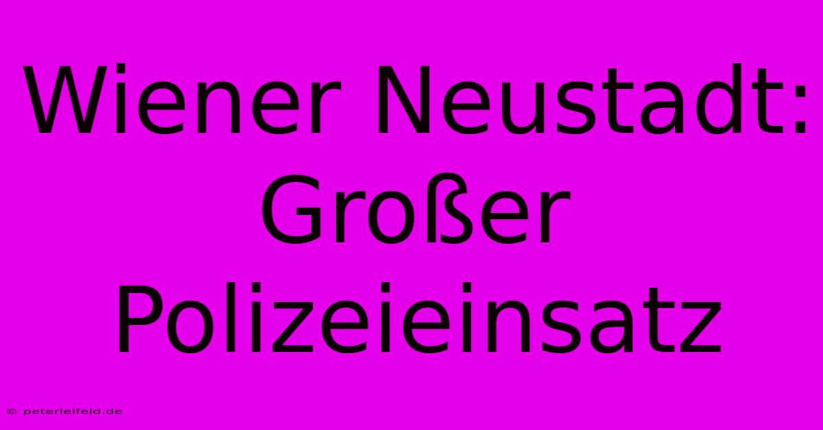 Wiener Neustadt: Großer Polizeieinsatz