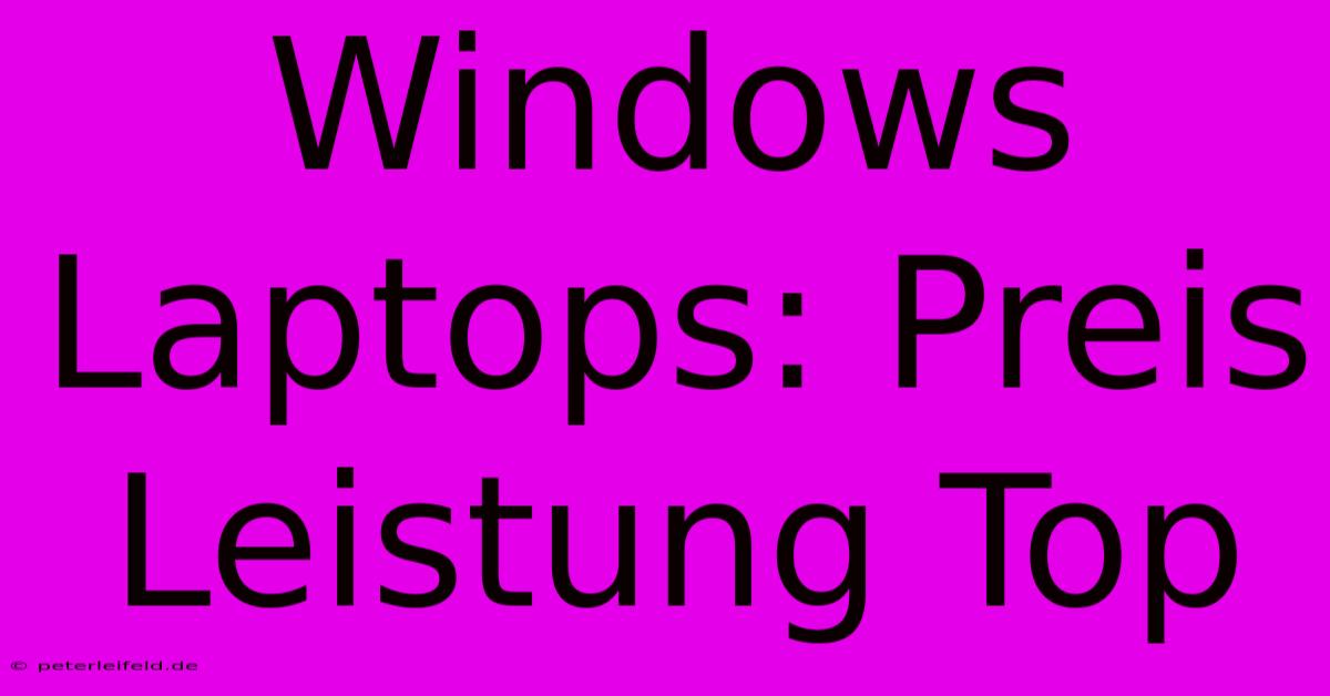 Windows Laptops: Preis Leistung Top