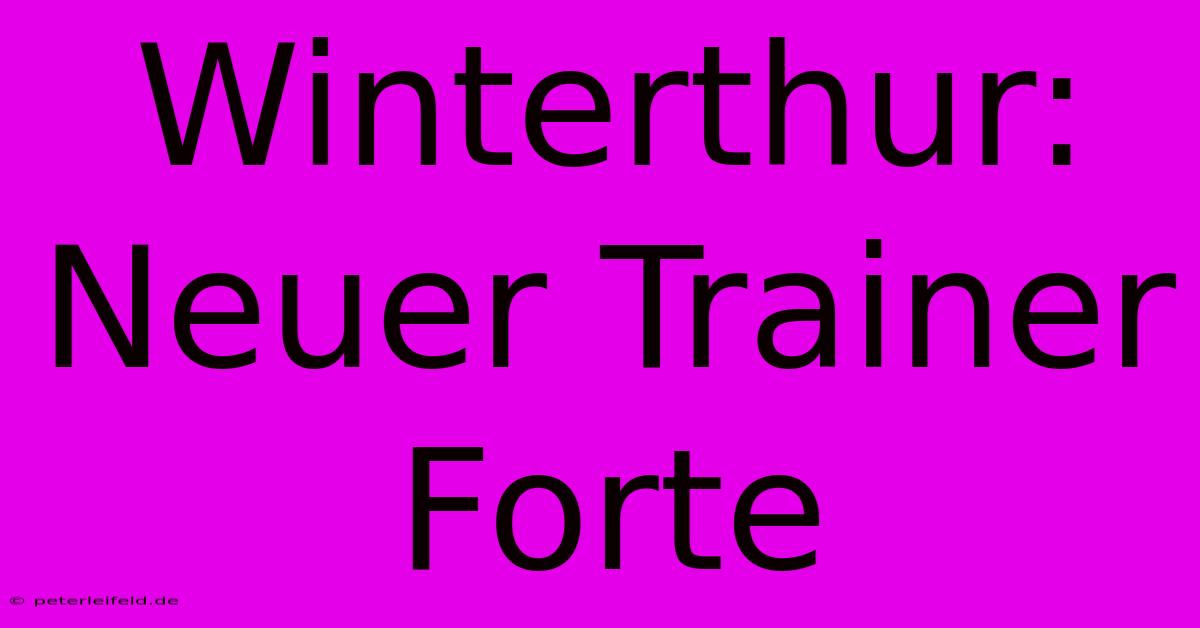 Winterthur: Neuer Trainer Forte