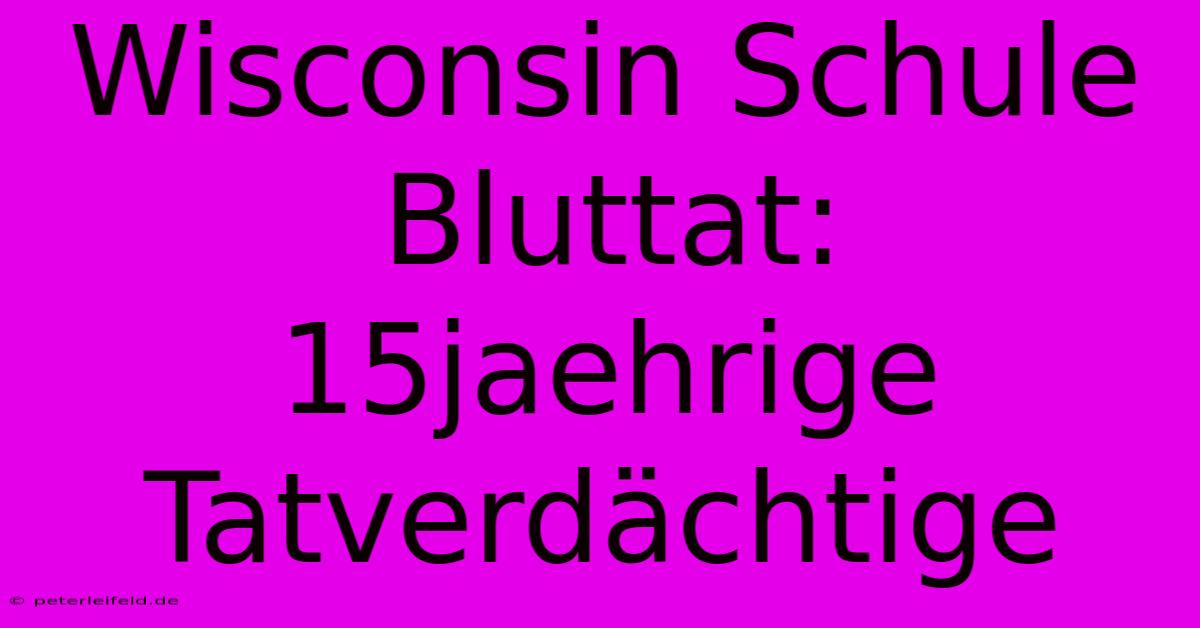 Wisconsin Schule Bluttat: 15jaehrige Tatverdächtige