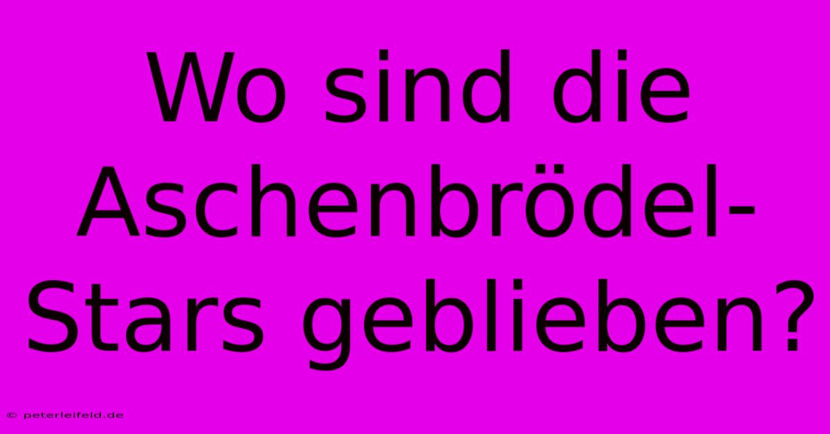 Wo Sind Die Aschenbrödel-Stars Geblieben?