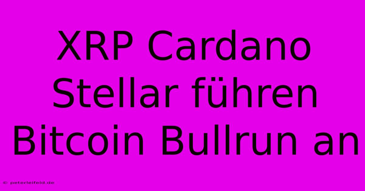 XRP Cardano Stellar Führen Bitcoin Bullrun An