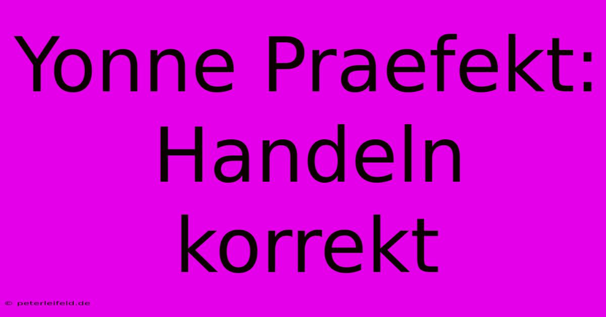 Yonne Praefekt: Handeln Korrekt