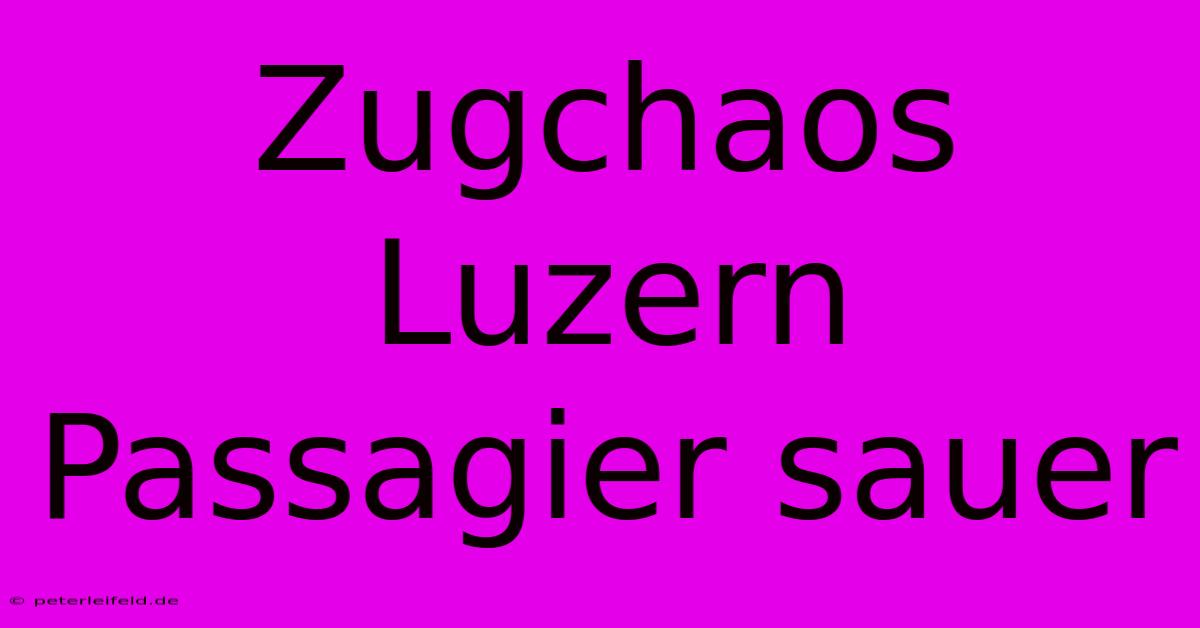 Zugchaos Luzern Passagier Sauer