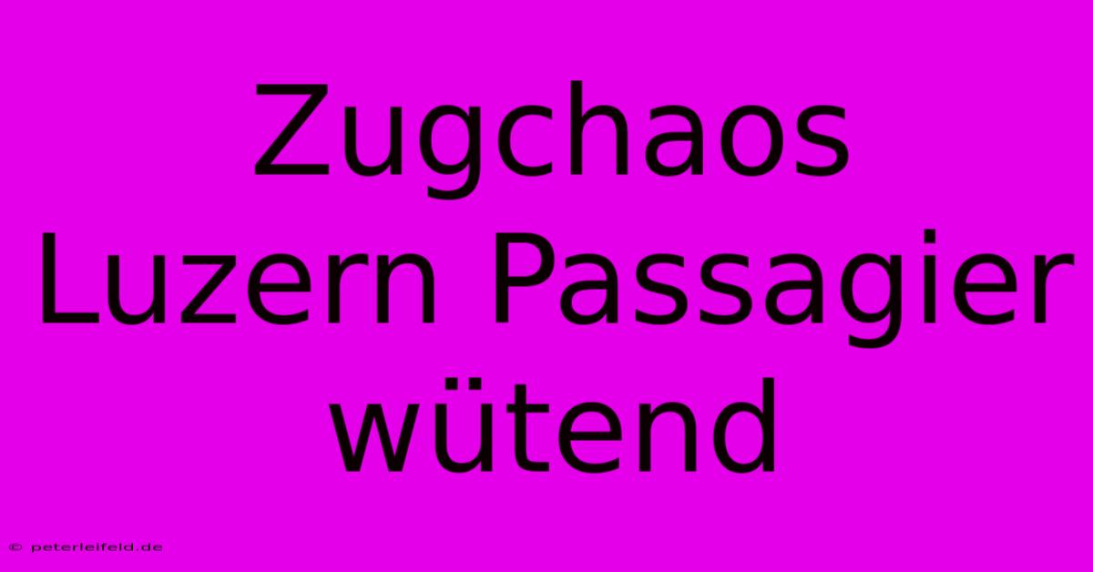 Zugchaos Luzern Passagier Wütend