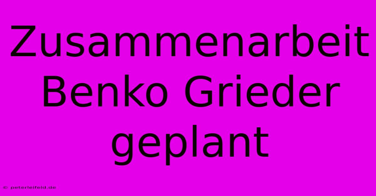 Zusammenarbeit Benko Grieder Geplant